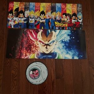 Dragon Ball Vegeta Lot of 3 Desktop Mat Mousepad
